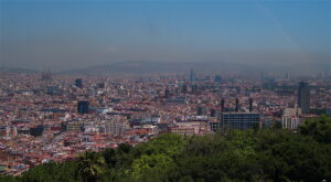Panorámica de Barcelona desde el teleférico de Montjuïc
