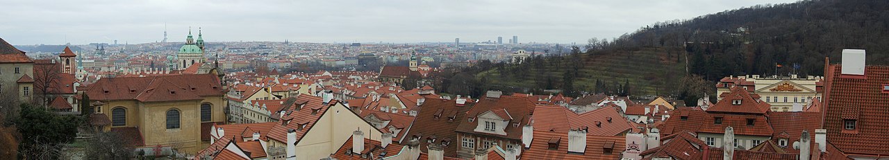 Panorámica de Praga desde los jardines del castillo.